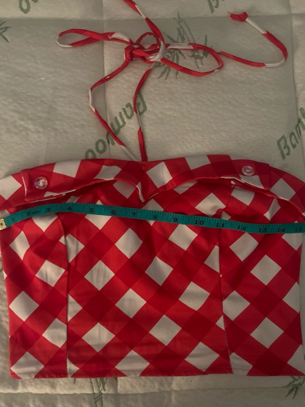 Girls Red & White Gingham One-Piece Swimsuit